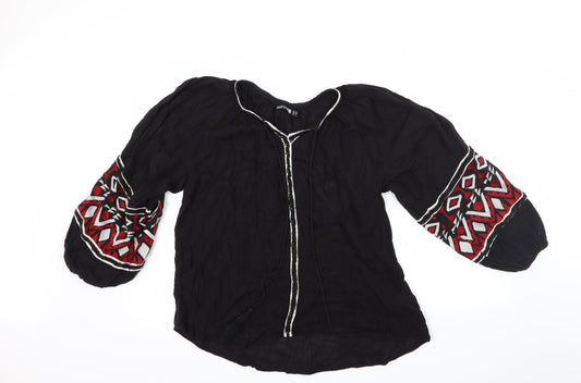 Boohoo Womens Black   Basic Blouse Size 8