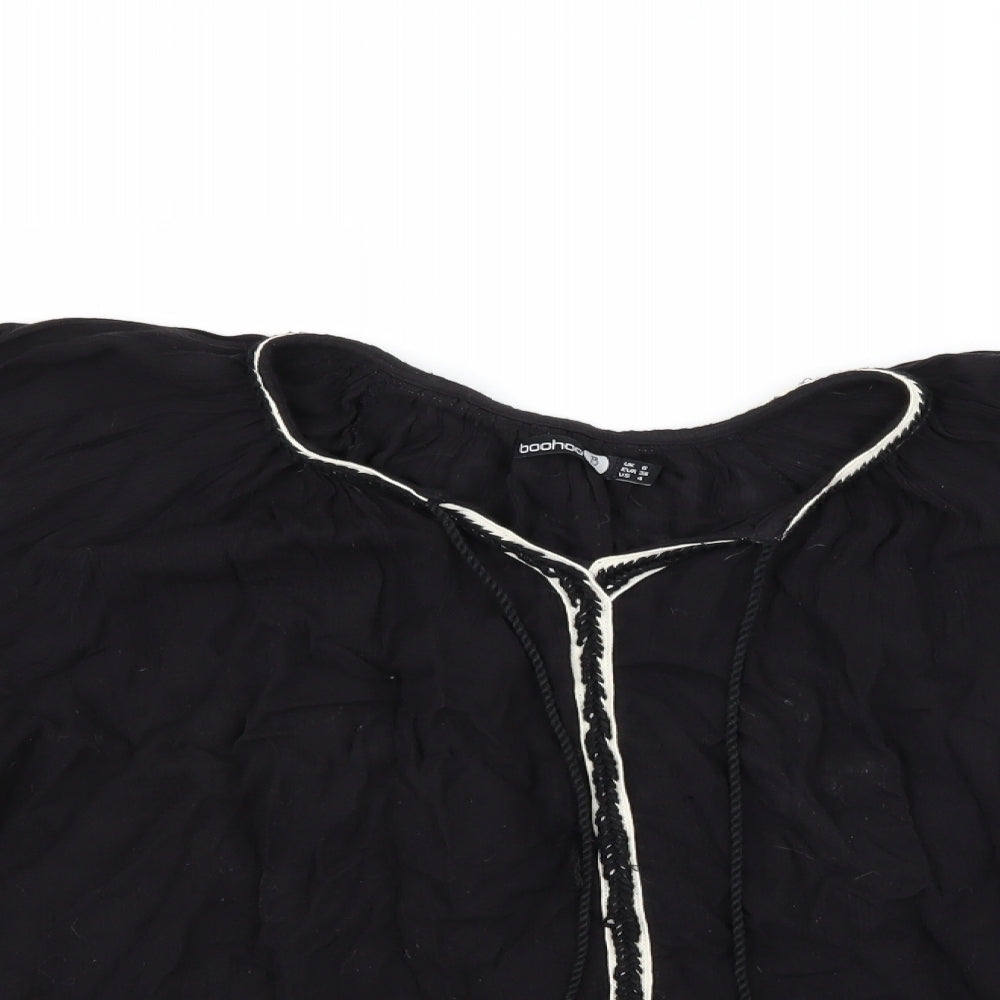 Boohoo Womens Black   Basic Blouse Size 8