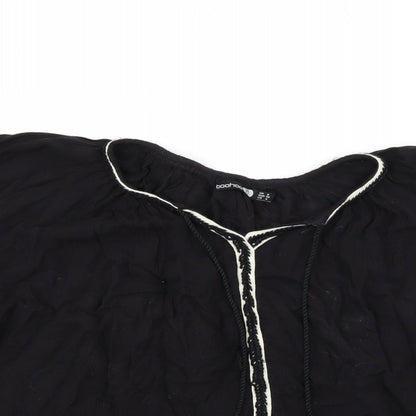 Boohoo Womens Black   Basic Blouse Size 8