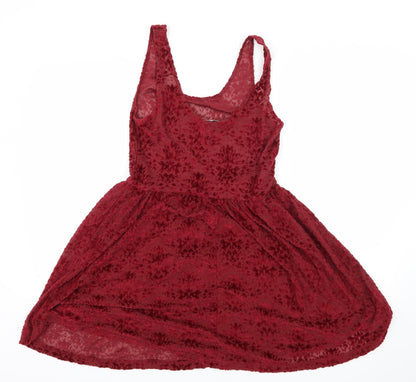 Miss Selfridge Womens Red Floral  Skater Dress  Size 12