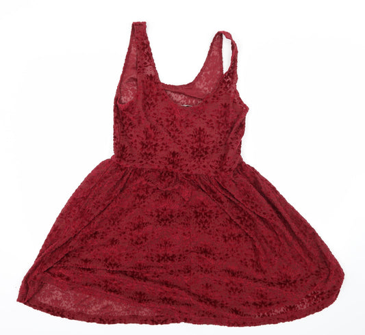 Miss Selfridge Womens Red Floral  Skater Dress  Size 12