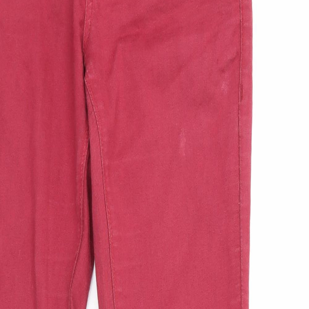 Topshop Womens Red  Denim Skinny Jeans Size 28 L34 in