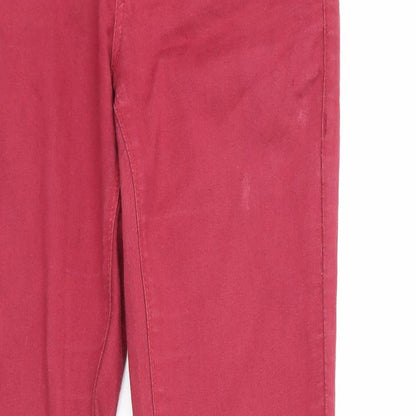 Topshop Womens Red  Denim Skinny Jeans Size 28 L34 in