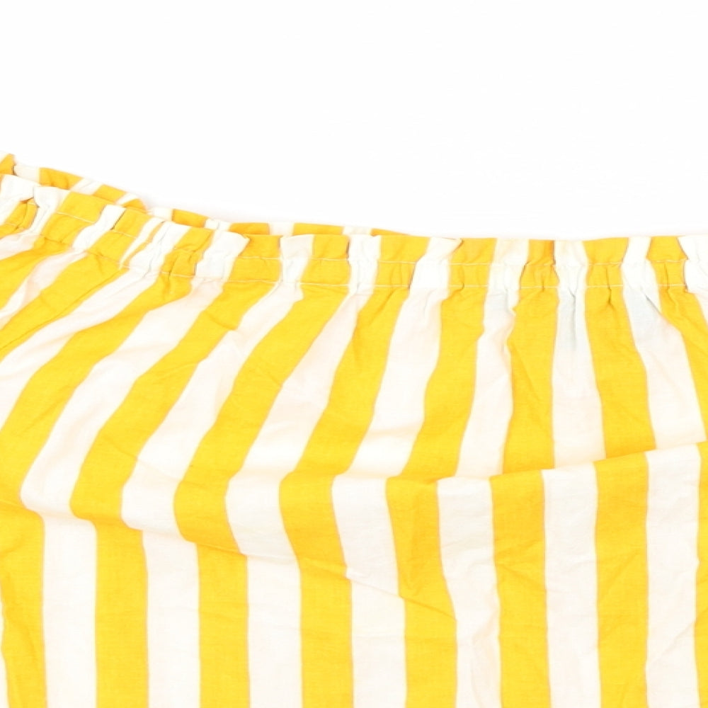 Primark Womens Yellow Striped  Basic T-Shirt Size 8