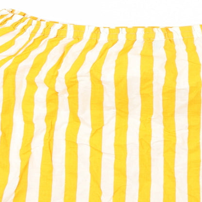 Primark Womens Yellow Striped  Basic T-Shirt Size 8