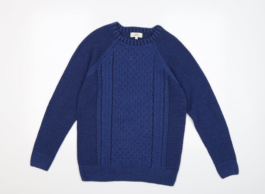 Easy Mens Blue  Knit Pullover Jumper Size S