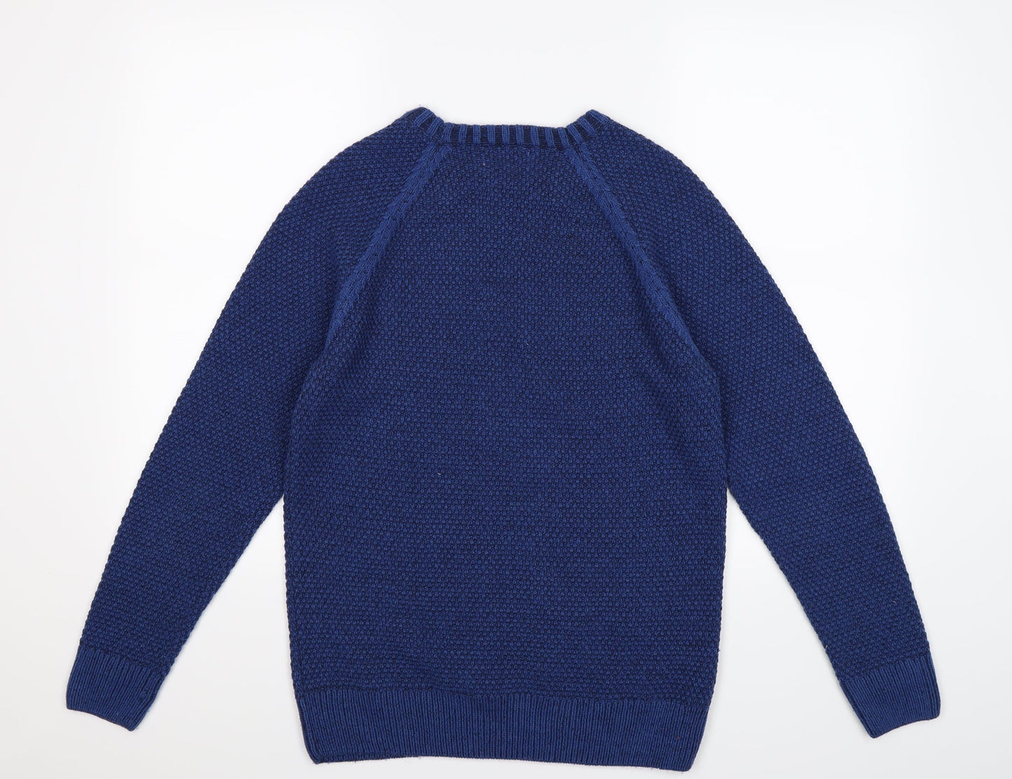 Easy Mens Blue  Knit Pullover Jumper Size S