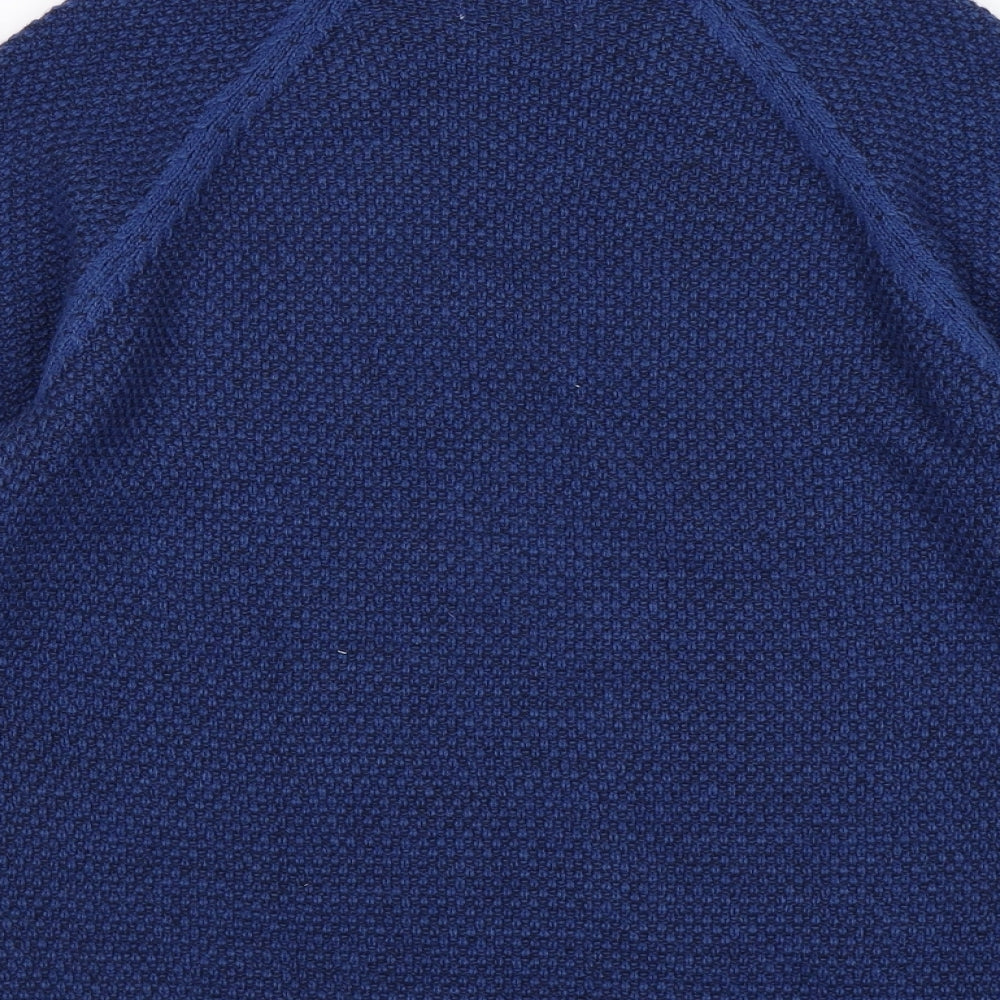 Easy Mens Blue  Knit Pullover Jumper Size S