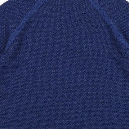 Easy Mens Blue  Knit Pullover Jumper Size S