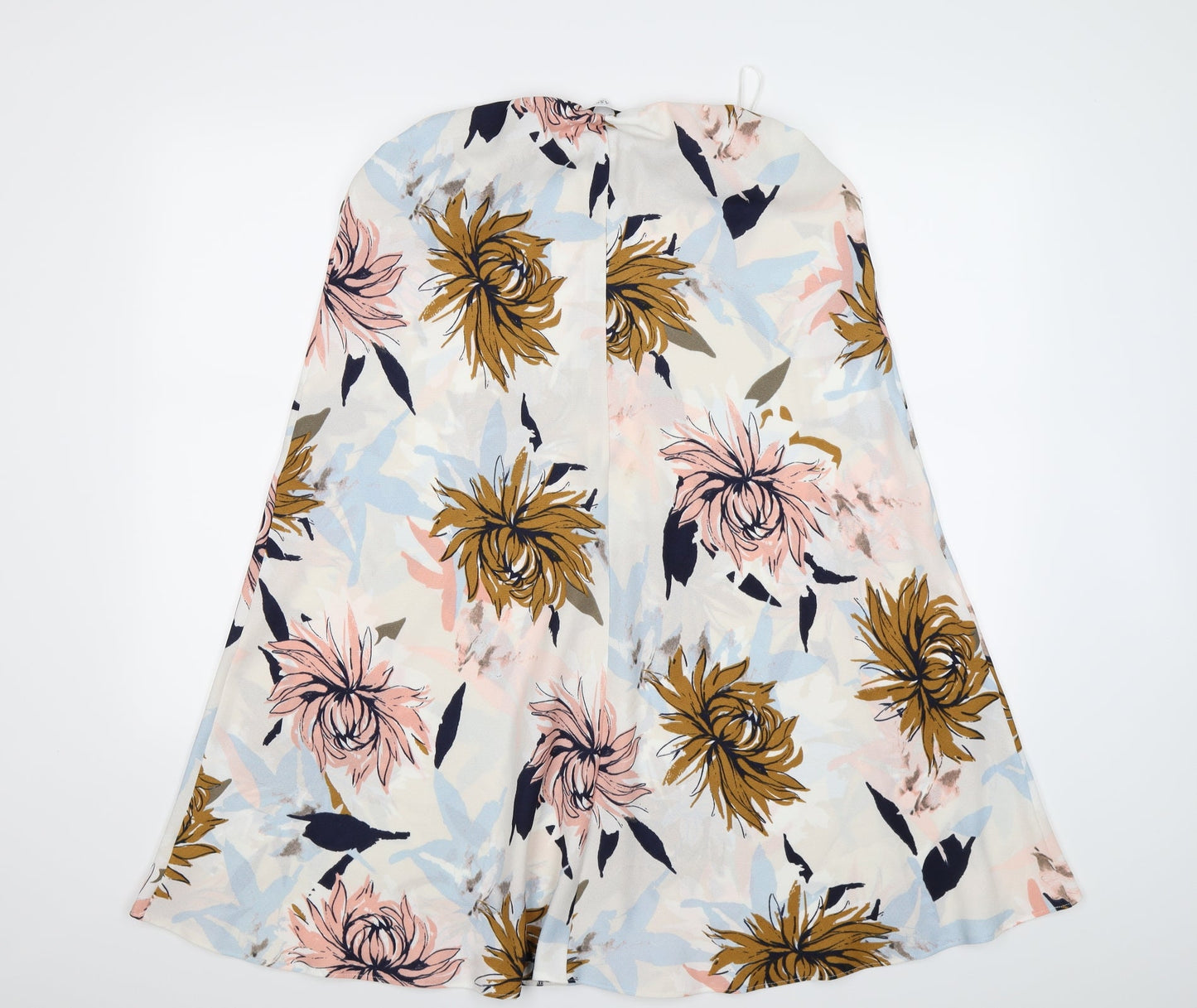 Marks and Spencer Womens Ivory Floral Chiffon Flare Skirt Size 12