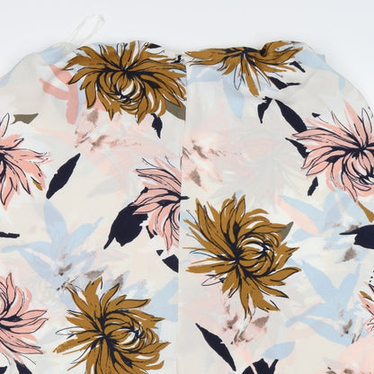 Marks and Spencer Womens Ivory Floral Chiffon Flare Skirt Size 12