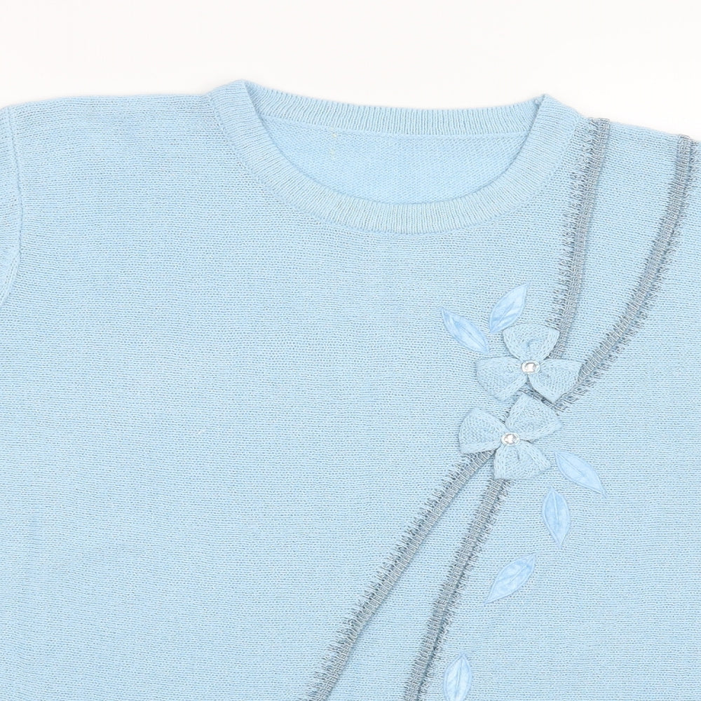 Classics Womens Blue  Knit Basic T-Shirt Size 16