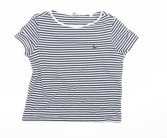 Jack Wills Womens Blue Striped  Basic T-Shirt Size 6