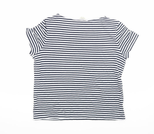Jack Wills Womens Blue Striped  Basic T-Shirt Size 6
