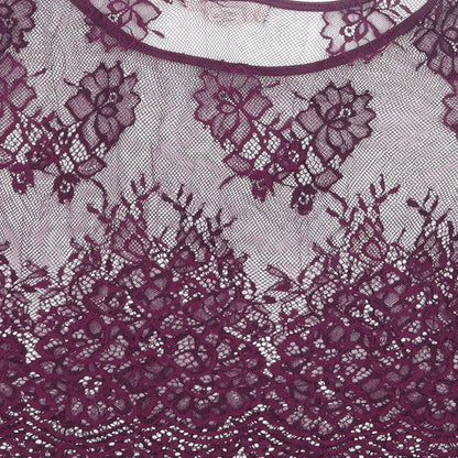 FOREVER 21 Womens Purple  Lace Cropped T-Shirt Size M