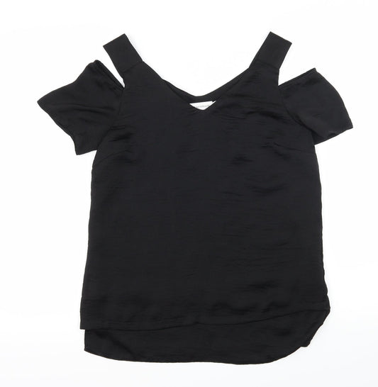 Paraphrase Womens Black   Basic Blouse Size 10  - Cut Out Shoulder