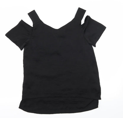 Paraphrase Womens Black   Basic Blouse Size 10  - Cut Out Shoulder