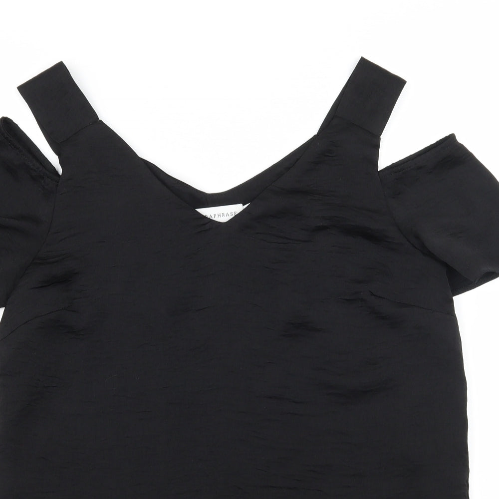 Paraphrase Womens Black   Basic Blouse Size 10  - Cut Out Shoulder