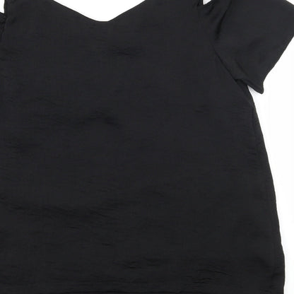 Paraphrase Womens Black   Basic Blouse Size 10  - Cut Out Shoulder