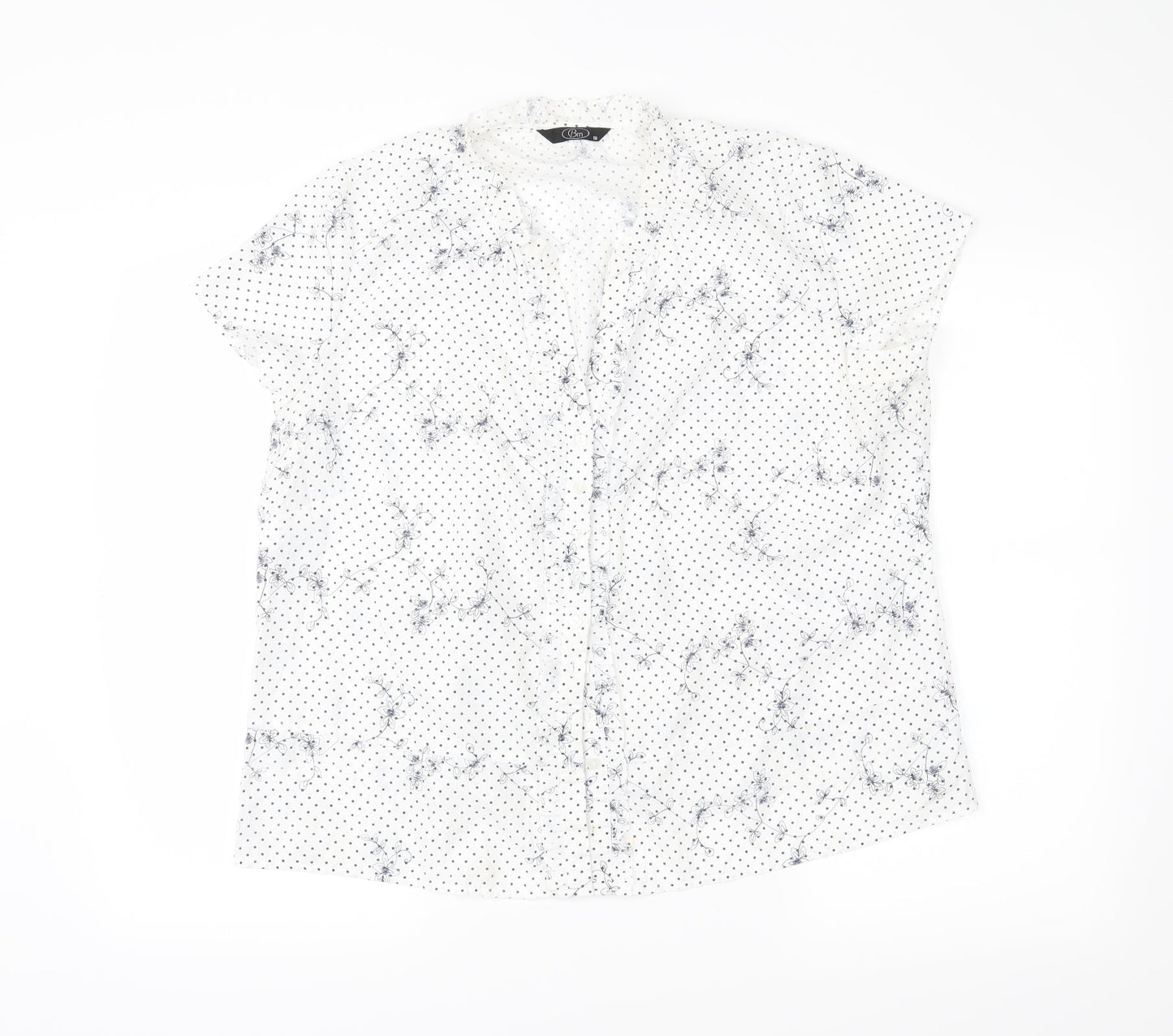 Bonmarché Womens Blue Floral  Basic Blouse Size 18