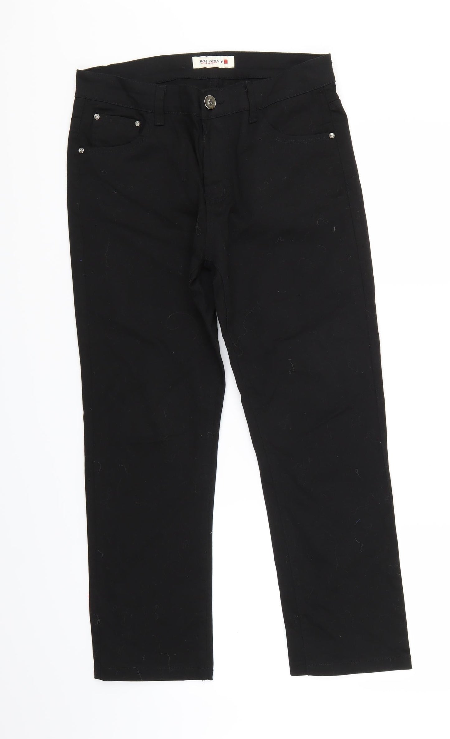 Miss Cherry Womens Black  Denim Straight Jeans  L25 in