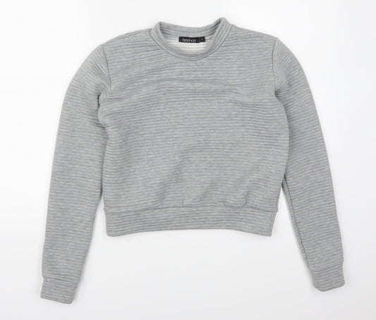 Boohoo Womens Grey   Pullover Sweatshirt Size S