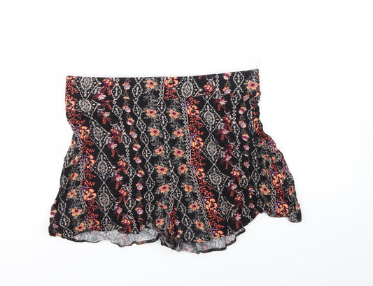 New Look Womens Black Floral  Bermuda Shorts Size 10