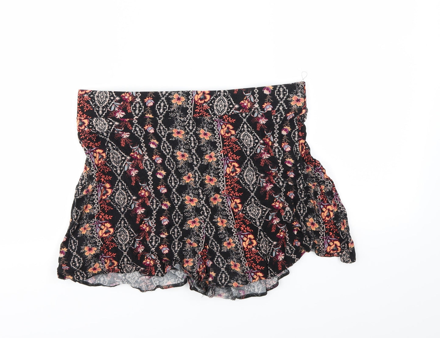 New Look Womens Black Floral  Bermuda Shorts Size 10