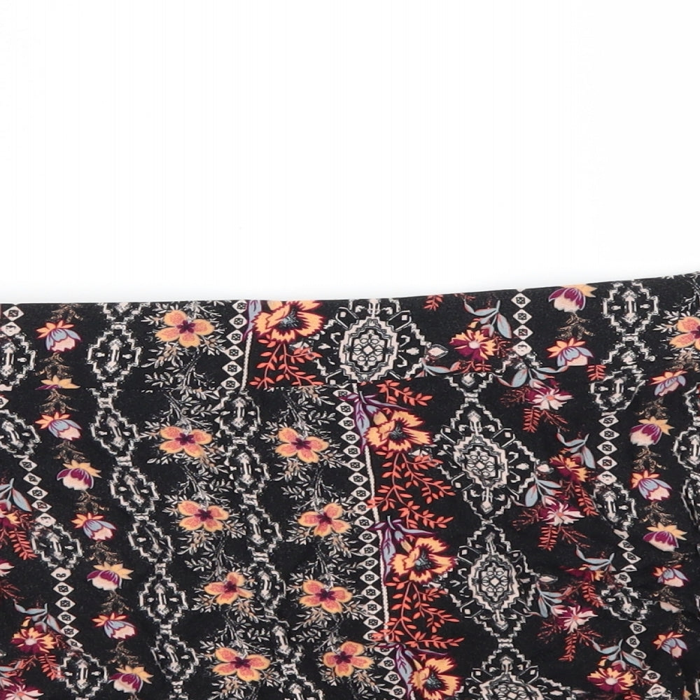 New Look Womens Black Floral  Bermuda Shorts Size 10