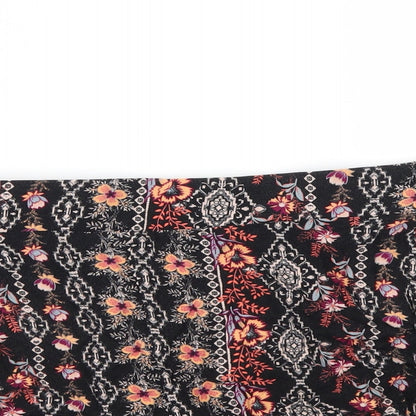 New Look Womens Black Floral  Bermuda Shorts Size 10