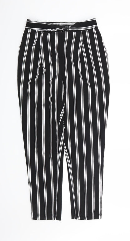 New Look Womens Black Striped  Trousers  Size 6 L27 in