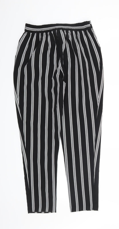 New Look Womens Black Striped  Trousers  Size 6 L27 in