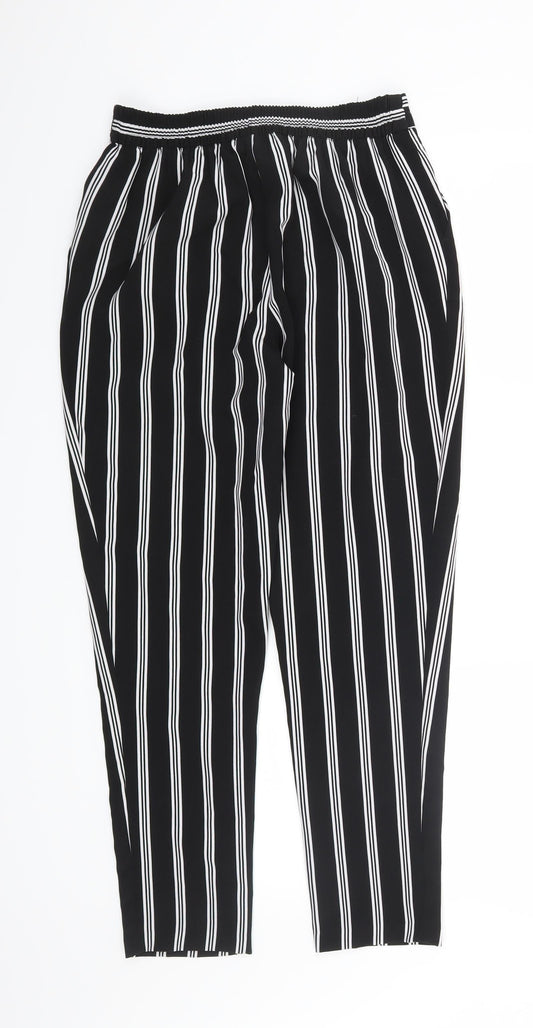 New Look Womens Black Striped  Trousers  Size 6 L27 in