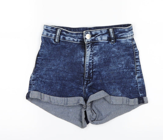Divided Womens Blue  Denim Hot Pants Shorts Size 4