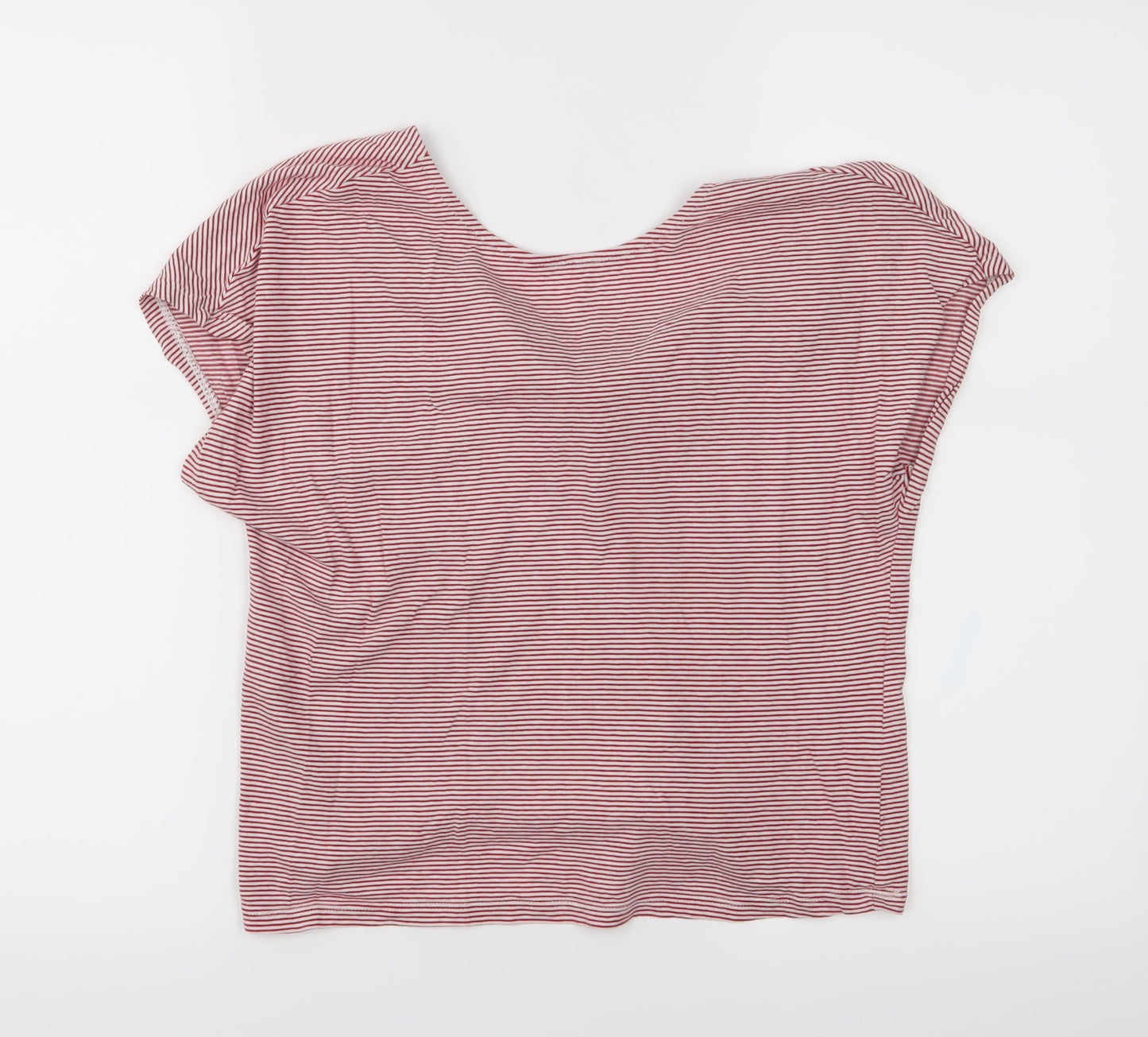 MNG Womens Purple Striped  Cropped Polo Size S