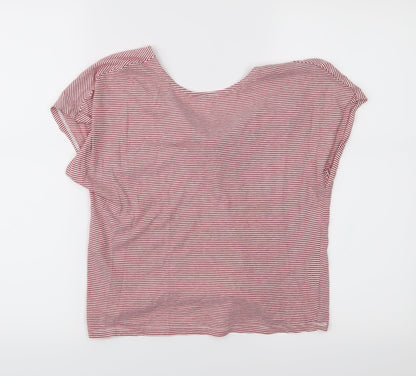 MNG Womens Purple Striped  Cropped Polo Size S