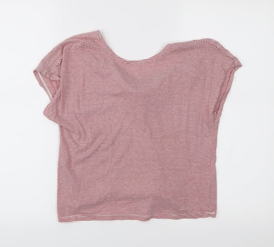 MNG Womens Purple Striped  Cropped Polo Size S