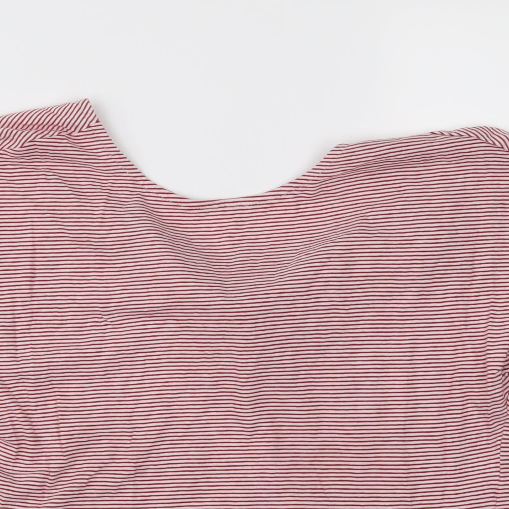 MNG Womens Purple Striped  Cropped Polo Size S