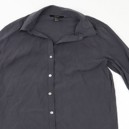 FOREVER 21 Womens Grey   Basic Button-Up Size S