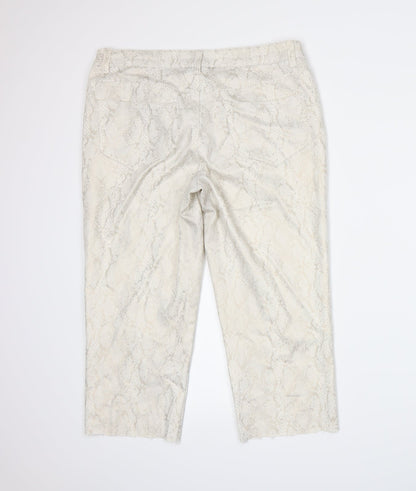 Kaleidoscope Womens Beige Animal Print  Trousers  Size 14 L25 in