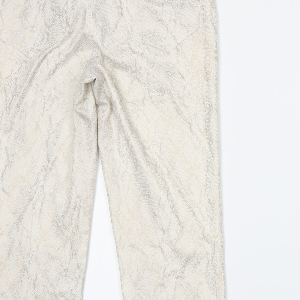 Kaleidoscope Womens Beige Animal Print  Trousers  Size 14 L25 in