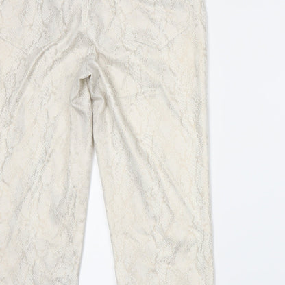Kaleidoscope Womens Beige Animal Print  Trousers  Size 14 L25 in
