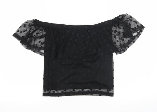 Divided by H&M Womens Black Polka Dot  Cropped Tank Size S