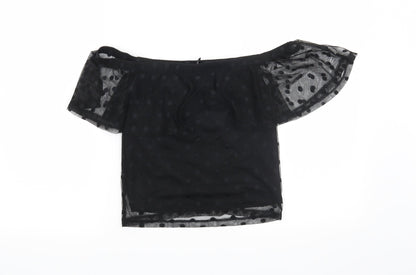 Divided by H&M Womens Black Polka Dot  Cropped Tank Size S