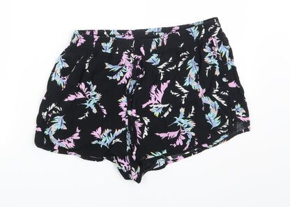 Cotton On Womens Black Floral  Cut-Off Shorts Size M