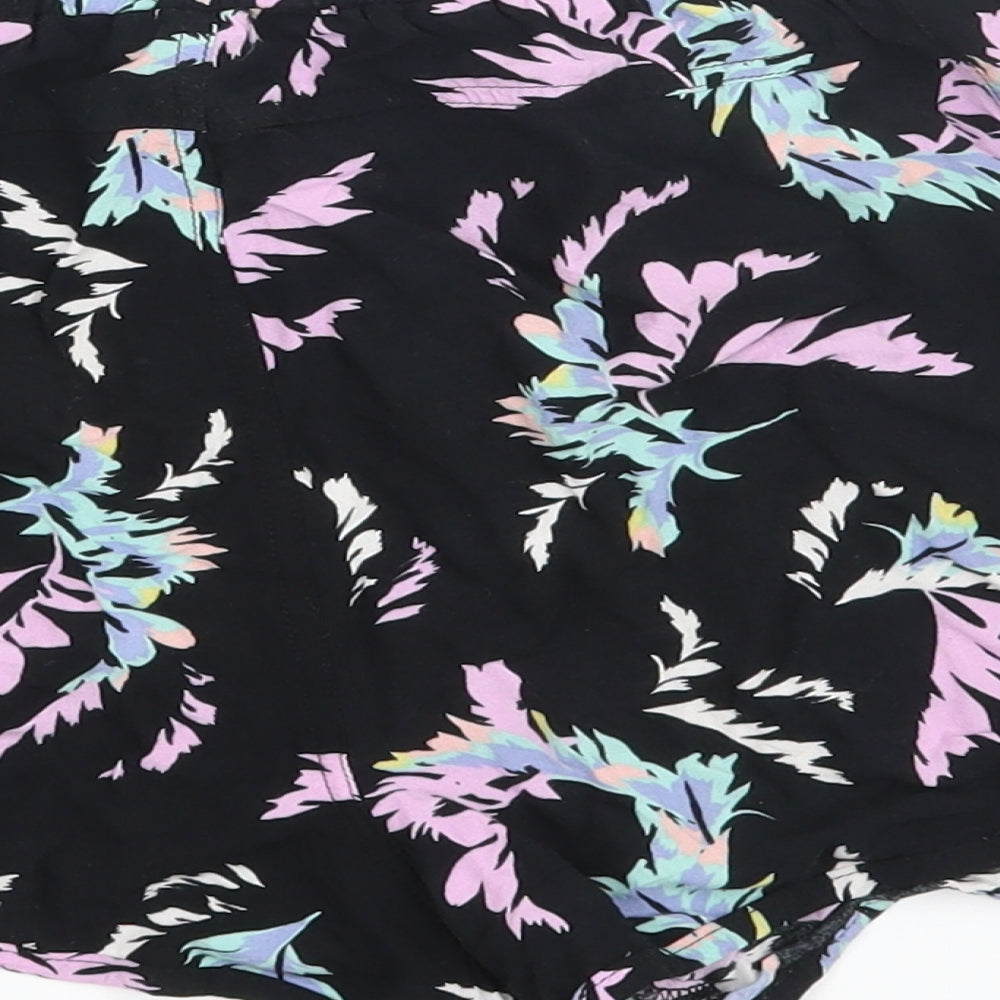 Cotton On Womens Black Floral  Cut-Off Shorts Size M