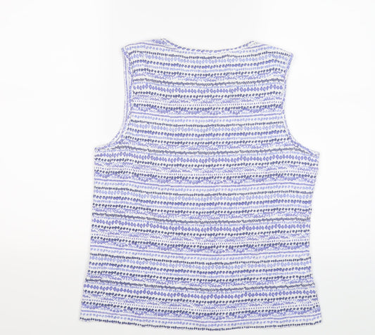 Bonmarché Womens Blue Striped  Basic Tank Size M