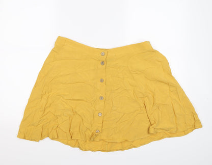 New Look Womens Yellow   Flare Skirt Size 16