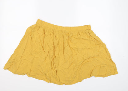 New Look Womens Yellow   Flare Skirt Size 16