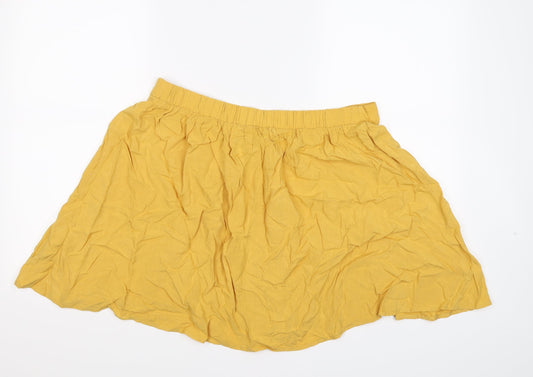 New Look Womens Yellow   Flare Skirt Size 16